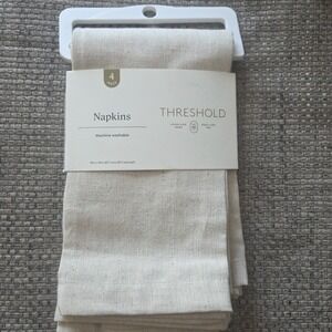 Threshold 4 Piece 80% Cotton/20% Linen Napkins Neutral Beige 18X18